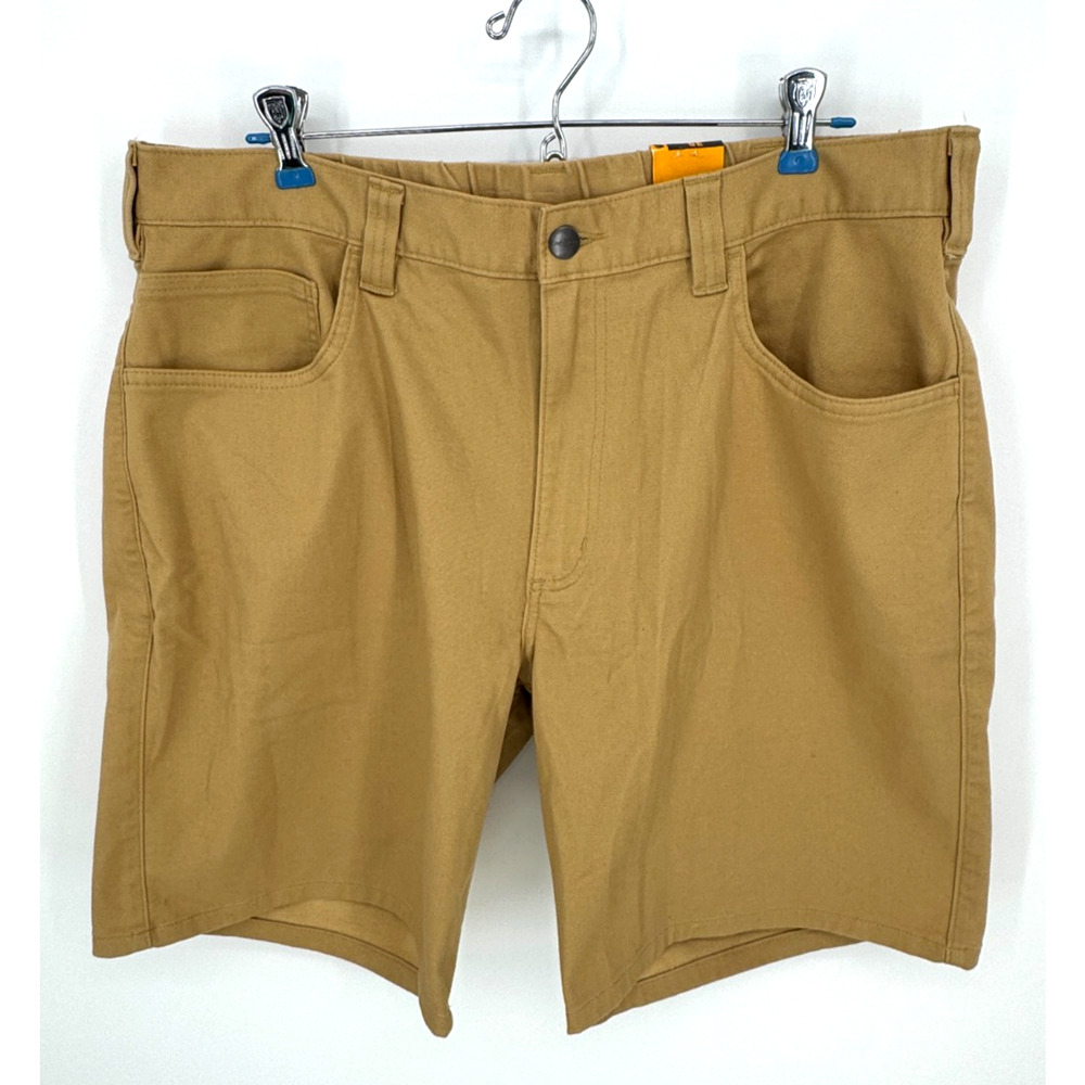 Carhartt Mens Rugged Flex Relaxed Fit Brown Canvas Force Work Shorts Size 36 NWT